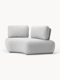 Modulares Garten-Halbmond-Sofa Olala, Bezug: 100 % Polyester Der hochw, Gestell: Metall, beschichtet, Webstoff, Hellgrau, B 194 x H 77 cm