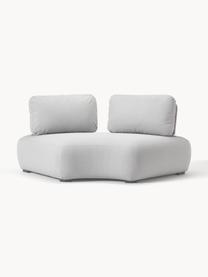 Modulares Garten-Halbmond-Sofa Olala, Bezug: 100 % Polyester Der hochw, Gestell: Metall, beschichtet, Webstoff, Hellgrau, B 194 x H 77 cm