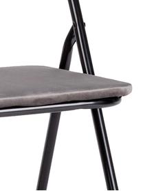 Chaise pliante en velours Amal, Gris