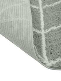 Hoogpolige loper Cera in grijs/crèmewit, Bovenzijde: 100% polypropyleen, Onderzijde: 78% jute, 14% katoen, 8% , Grijs, crèmewit, B 80 x L 250 cm