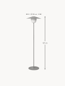 Mobile dimmbare LED-Außenleuchte Ani zum Hängen oder Stellen, Lampenschirm: Aluminium, Lampenfuß: Aluminium, beschichtet, Grau, Weiß, Ø 34 x H 121 cm