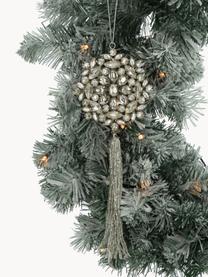 Décoration de sapin de Noël avec pompon Tassel, Verre, métal, enduit, Argenté, larg. 10 x haut. 26 cm