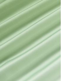 Housse de couette en satin de coton Jania, Tons verts, larg. 140 x long. 200 cm