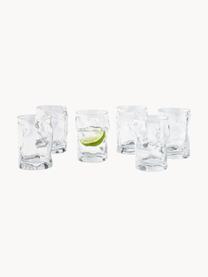 Vasos de forma orgánica Sorgente, 6 uds., Vidrio, Transparente, Ø 7 x Al 11 cm, 300 ml