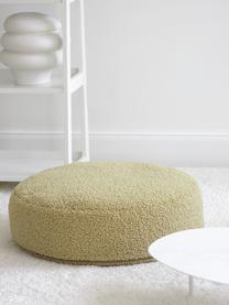 Pouf en peluche pour enfant Sugar, Ø 65 cm, Peluche vert clair, Ø 65 x haut. 20 cm