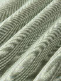 Flanellen kussenhoes Wanda met visgraatpatroon, Weeftechniek: flanel, Saliegroen, B 60 x H 70 cm