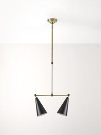 Lámpara de techo orientable Aubrey, Metal recubierto, Dorado, negro, An 81 x Al 113 cm