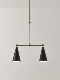 Verstelbare hanglamp Aubrey, Gecoat metaal, Goudkleurig, zwart, B 81 cm