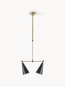 Verstelbare hanglamp Aubrey, Gecoat metaal, Goudkleurig, zwart, B 81 cm