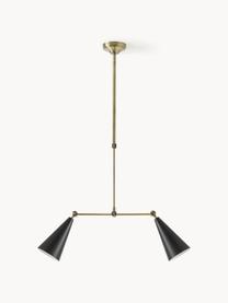 Verstelbare hanglamp Aubrey, Gecoat metaal, Goudkleurig, zwart, B 81 cm