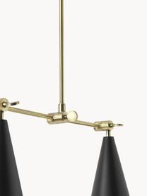 Lámpara de techo orientable Aubrey, Metal recubierto, Dorado, negro, An 81 cm