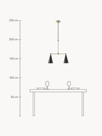 Verstelbare hanglamp Aubrey, Gecoat metaal, Goudkleurig, zwart, B 81 cm