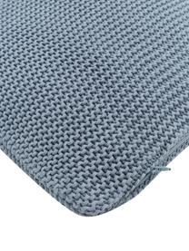 Strick-Kissenhülle Adalyn aus Bio-Baumwolle in Blau, 100% Bio-Baumwolle, GOTS-zertifiziert, Blau, B 30 x L 50 cm