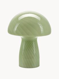 Lampada da tavolo piccola in vetro Mushroom, Lampada: vetro, Verde chiaro, Ø 19 x Alt. 23 cm