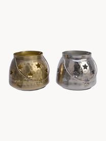 Teelichthalter-Set Gloria, 2er-Set, Metall, Gold- und Silberfarben, Ø 10 x H 8 cm