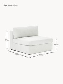 Mittelmodul Russell mit abnehmbaren Bezügen, Bezug: 100% Baumwolle Der strapa, Gestell: Massives Kiefernholz, Spe, Webstoff Off White, B 103 x T 103 cm