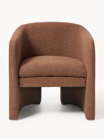 Fauteuil lounge en bouclette Mairo, Bouclette brun, larg. 68 x prof. 62 cm