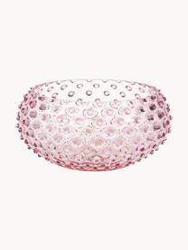 Mundgeblasene Schale Hobnail, Glas, mundgeblasen, Hellrosa, transparent, Ø 23 x H 9 cm