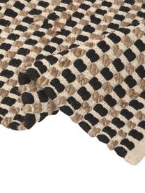 Teppich Fiesta aus Baumwolle/Jute, 55% Chindi Baumwolle, 45% Jute, Schwarz, Beige, B 150 x L 200 cm (Größe S)