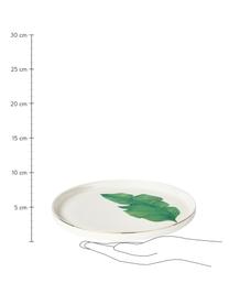 Sada snídaňových talířů z jemného kostního porcelánu s tropickým designem Timba, 4 díly, Porcelán Fine Bone China
Fine Bone China je jemný porcelán, který se vyznačuje zejména svým zářivým a průsvitným leskem, Bílá, zelená, zlatá, se vzorem, Ø 21 cm