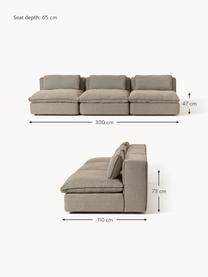 Sofa modułowa Felix (3-osobowa), Tapicerka: 100% poliester Dzięki tka, Nogi: tworzywo sztuczne Ten pro, Greige tkanina, B 300 x T 110 cm