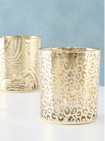 Teelichthalter-Set Tiger, 2-tlg., Glas, Goldfarben, Transparent, Je Ø 9 x H 10 cm