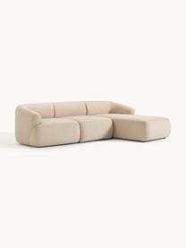 Modulares Ecksofa Sofia (3-Sitzer), Bezug: 100 % Polypropylen Der ho, Gestell: Fichtenholz, Spanplatte, , Webstoff Hellbeige, B 277 x T 185 cm, Eckteil rechts