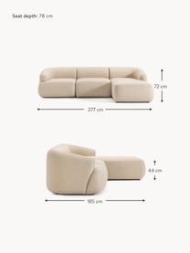 Modulares Ecksofa Sofia (3-Sitzer), Bezug: 100 % Polypropylen Der ho, Gestell: Fichtenholz, Spanplatte, , Webstoff Hellbeige, B 277 x T 185 cm, Eckteil rechts