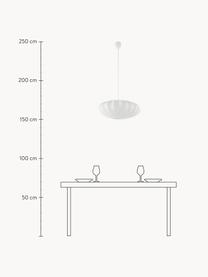 Lampada a sospensione in tessuto Mamsell, Paralume: 60% poliestere, 40% rayon, Struttura: metallo rivestito, Bianco, Ø 55 x Alt. 21 cm