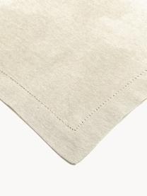 Nappe faite main avec surjet décoratif Indi, Coton, Beige, 6-8 personnes (long. 250 x larg. 140 cm)