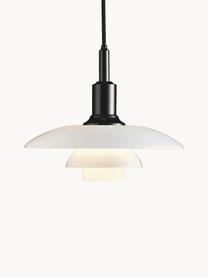 Lampada a sospensione piccola in vetro soffiato PH 3/2, Paralume: vetro opalino soffiato a , Nero, bianco, Ø 29 x Alt. 24 cm