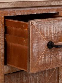 Credenza in legno di pino marrone chiaro Alba, Maniglie: metallo rivestito, Marrone chiaro, nero, Larg. 91 x Alt. 69 cm