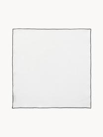 Servilletas de lino Vilnia, 6 uds., 100% lino, Blanco, negro, An 47 x L 47 cm