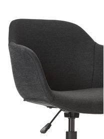 Polster-Schreibtischstuhl Fiji mit schmaler Sitzschale, Bezug: 100% Polyester Der hochwe, Gestell: Metall, pulverbeschichtet, Rollen: Kunststoff, Webstoff Schwarz, B 66 x T 66 cm