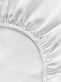 Lenzuolo con angoli boxspring in raso di cotone Comfort, Bianco, Larg. 90 x Lung. 200 cm, Alt. 35 cm