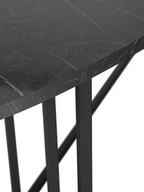 Oválny jedálenský stôl z mangového dreva Luca, 240 x 100 cm, Mramorový vzhľad, čierna, Š 240 x H 100 cm