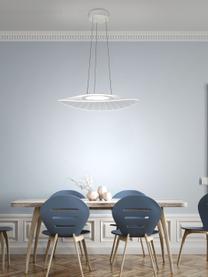 Design LED hanglamp Vela, Lampenkap: metaal, methacrylaat, Baldakijn: gecoat metaal, Wit, B 59  x D 43 cm