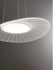 Design LED hanglamp Vela, Lampenkap: metaal, methacrylaat, Baldakijn: gecoat metaal, Wit, B 59  x D 43 cm