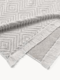 Handtuch Jacqui mit Hoch-Tief-Muster, in verschiedenen Grössen, Hellgrau, XS Gästehandtuch, B 30 x L 30 cm, 2 Stück