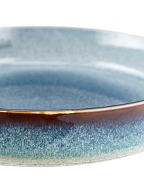 Handgemachte Suppenteller Quintana Blue mit Farbverlauf Blau/Braun, 2 Stück, Porzellan, Blau, Braun, Ø 23 cm