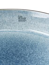 Handgemachte Suppenteller Quintana Blue mit Farbverlauf Blau/Braun, 2 Stück, Porzellan, Blau, Braun, Ø 23 cm