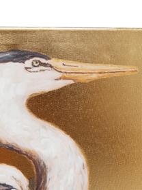 Geschilderd canvas Heron, Afbeelding: digitale print met acryl , Lijst: polyurethaan, massief nat, Goudkleurig, wit, zwart, B 50 x H 70 cm