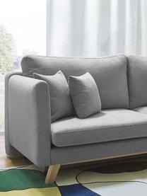 Sofa rozkładana z miejscem do przechowywania Triplo (3-osobowa), Tapicerka: 100% poliester, w dotyku , Nogi: metal lakierowany, Szara tkanina, S 216 x G 105 cm