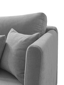 Sofa rozkładana z miejscem do przechowywania Triplo (3-osobowa), Tapicerka: 100% poliester, w dotyku , Nogi: metal lakierowany, Szara tkanina, S 216 x G 105 cm