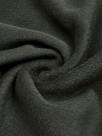 Plaid en coton doux gris foncé Vienna, 85 % coton, 8 % viscose, 7 % polyacrylique, Vert foncé, larg. 150 x long. 200 cm