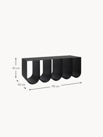 Metall-Sitzbank Curved, Stahl, pulverbeschichtet, Schwarz, B 110 x H 42 cm