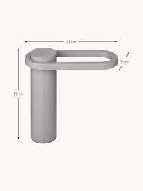 Lampada da tavolo portatile da esterno a LED con luce regolabile Hoop, Alluminio verniciato a polvere, Grigio chiaro, Larg. 23 x Alt. 22 cm