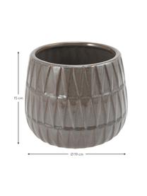 Übertopf Nomad aus Keramik, Keramik, Braun, Ø 19 x H 15 cm