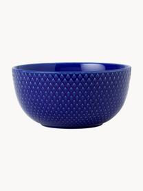 Miska z porcelany Rhombe, 4 szt., Porcelana, Ciemny niebieski, Ø 13 x W 7 cm