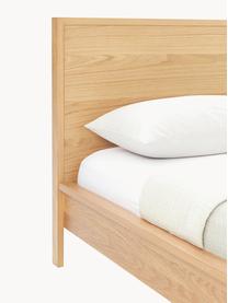 Dřevěná postel s čelem Tammy, Dřevo s dubovou dýhou, Dubové dřevo, Š 160 cm, D 200 cm